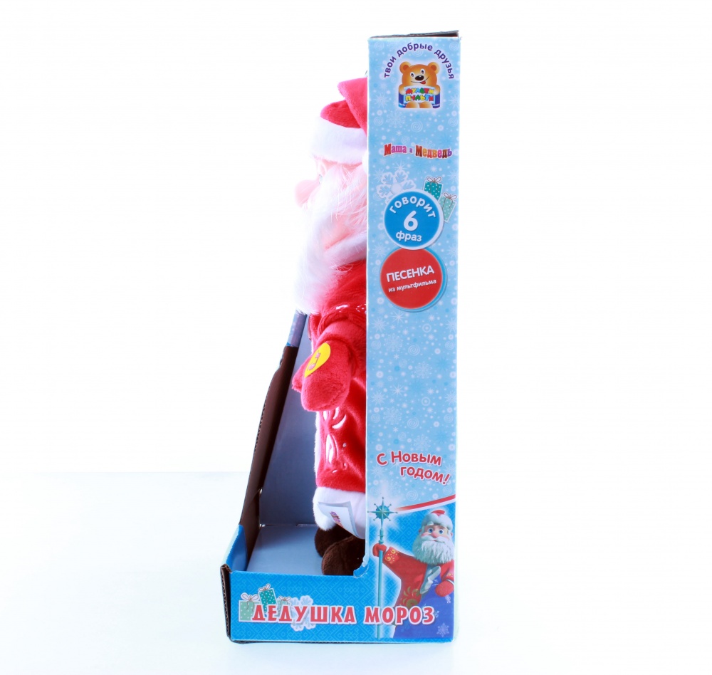 Мягкая игрушка Дед Мороз из серии Маша и медведь, озвученный, с музыкальным чипом, 30 см.  
